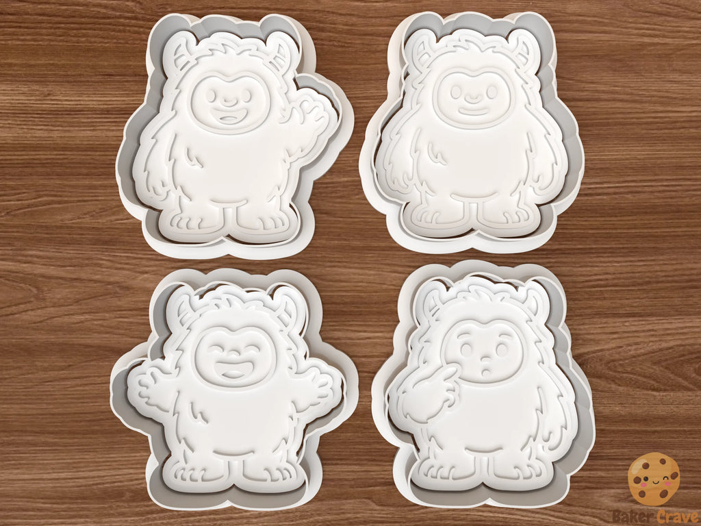 Cute Chunky Yeti Cookie Cutter Set STL File - yeti1fix