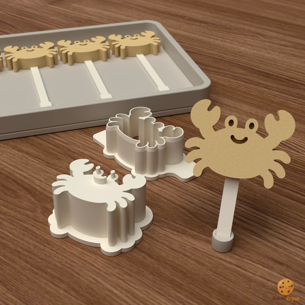 Cute Crab Cake Pop Mold STL File
