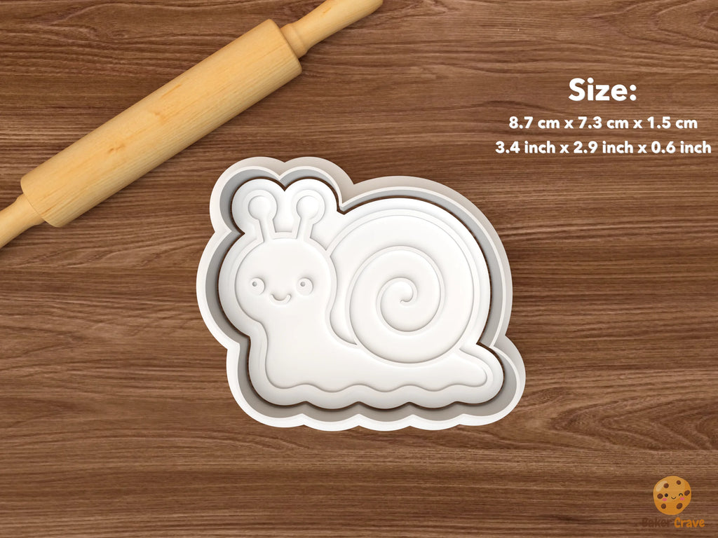 Cute Garden Bugs Cookie Cutter Set STL File - single snail