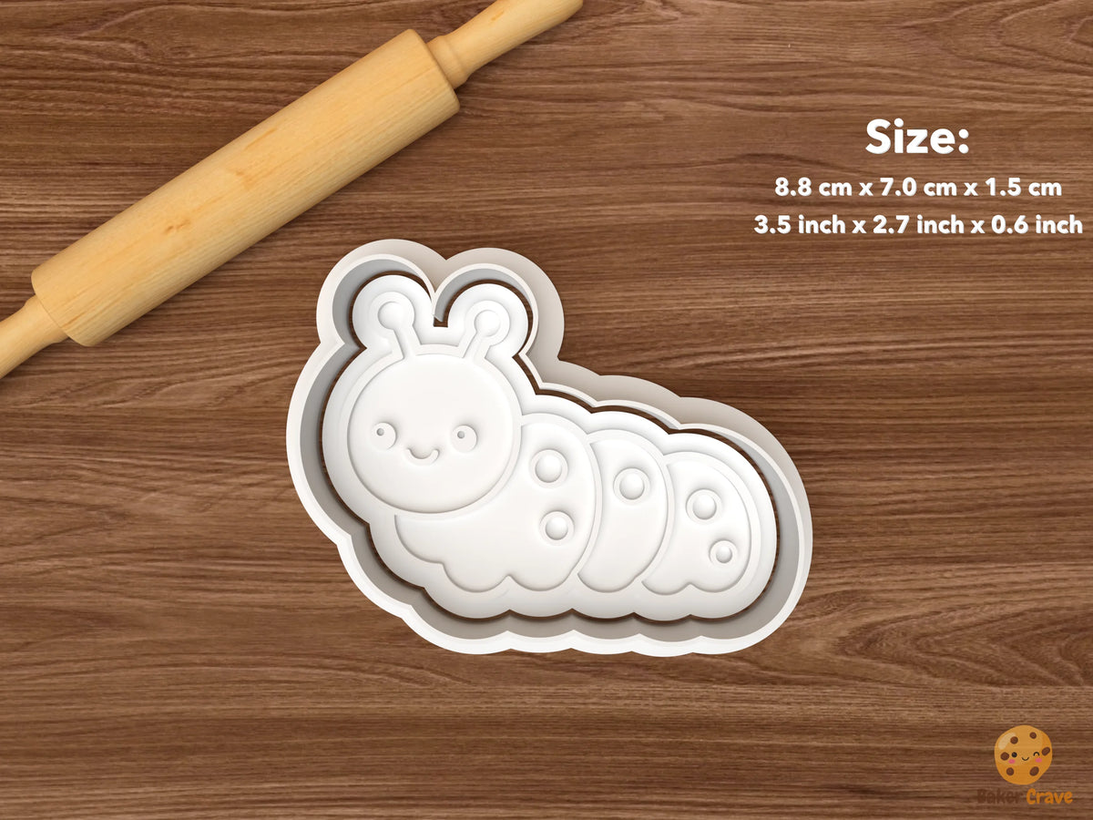 Cute Garden Bugs Cookie Cutter Set - single caterpillar