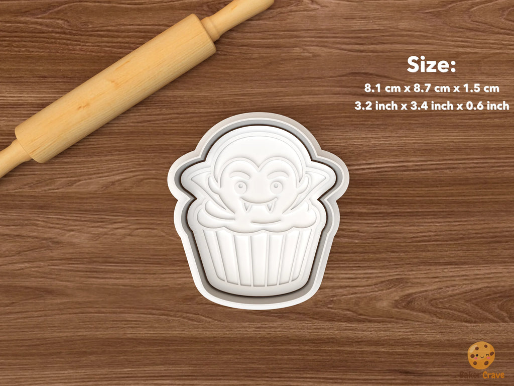 Cute Halloween Monster Party Cookie Cutter Set STL File - single vampire cupcake