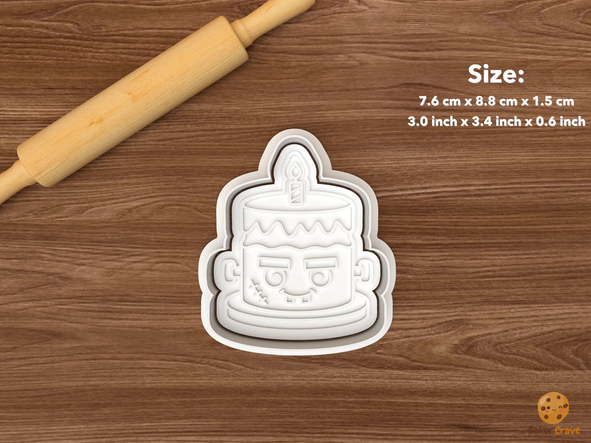 Cute Halloween Monster Party Cookie Cutter Set STL File - single frankenstein cake