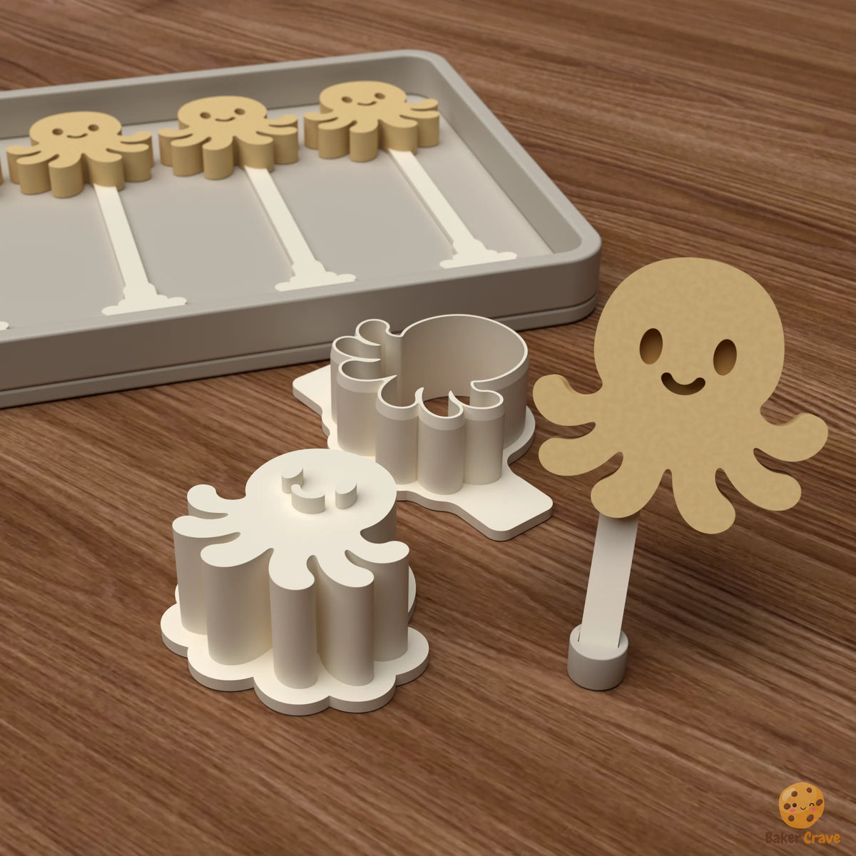 Cute Octopus Cake Pop Mold STL File