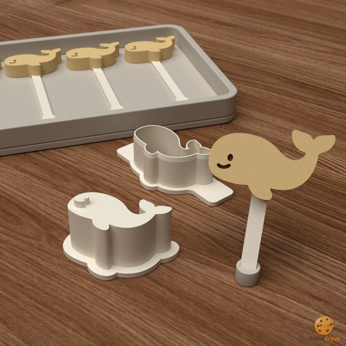 Cute Whale Cake Pop Mold STL File
