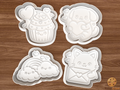 Cute Valentine Characters Cookie Cutter Set STL File - cutevalentine1