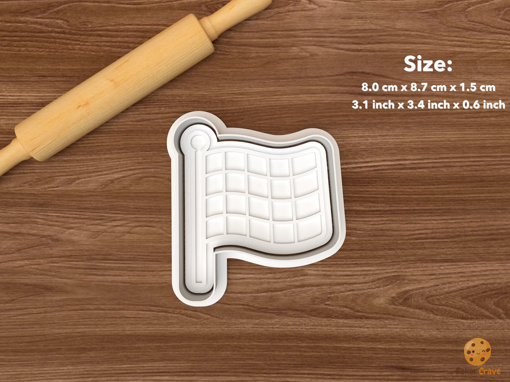 Cycling Cookie Cutter Set STL File - single checkered flag