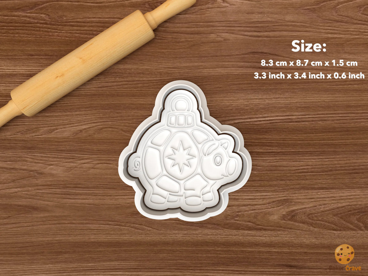 Czech Golden Pig Christmas Cookie Cutter Set STL File - single ornament golden pig