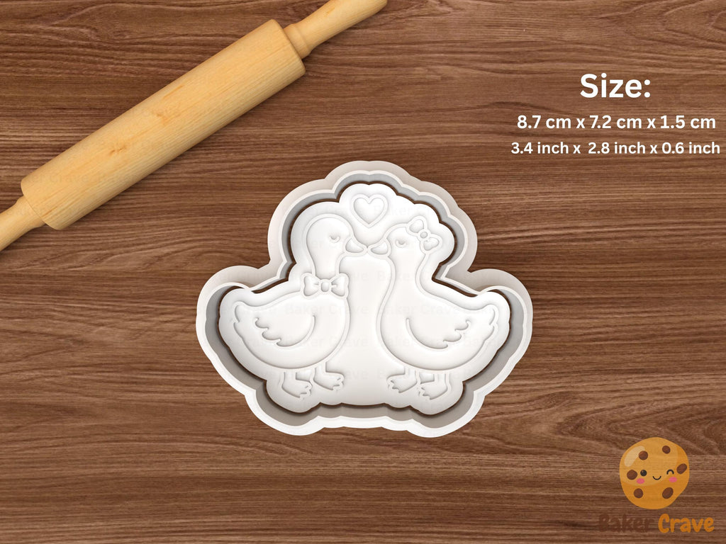 Goose in Love Cookie Cutter Set STL File
