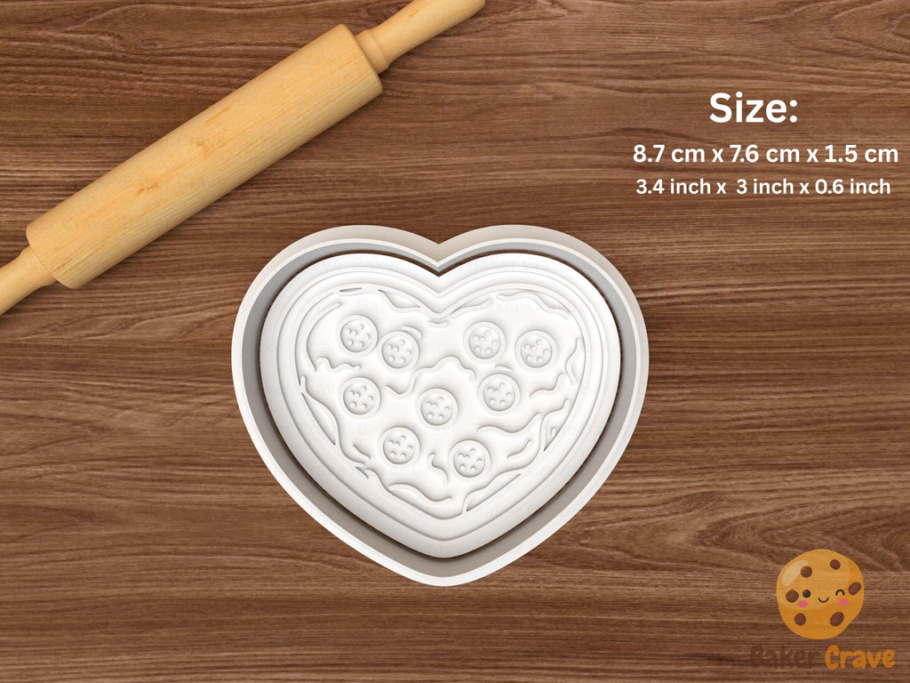 Valentine Heart Pizza Cookie Cutter Set STL File