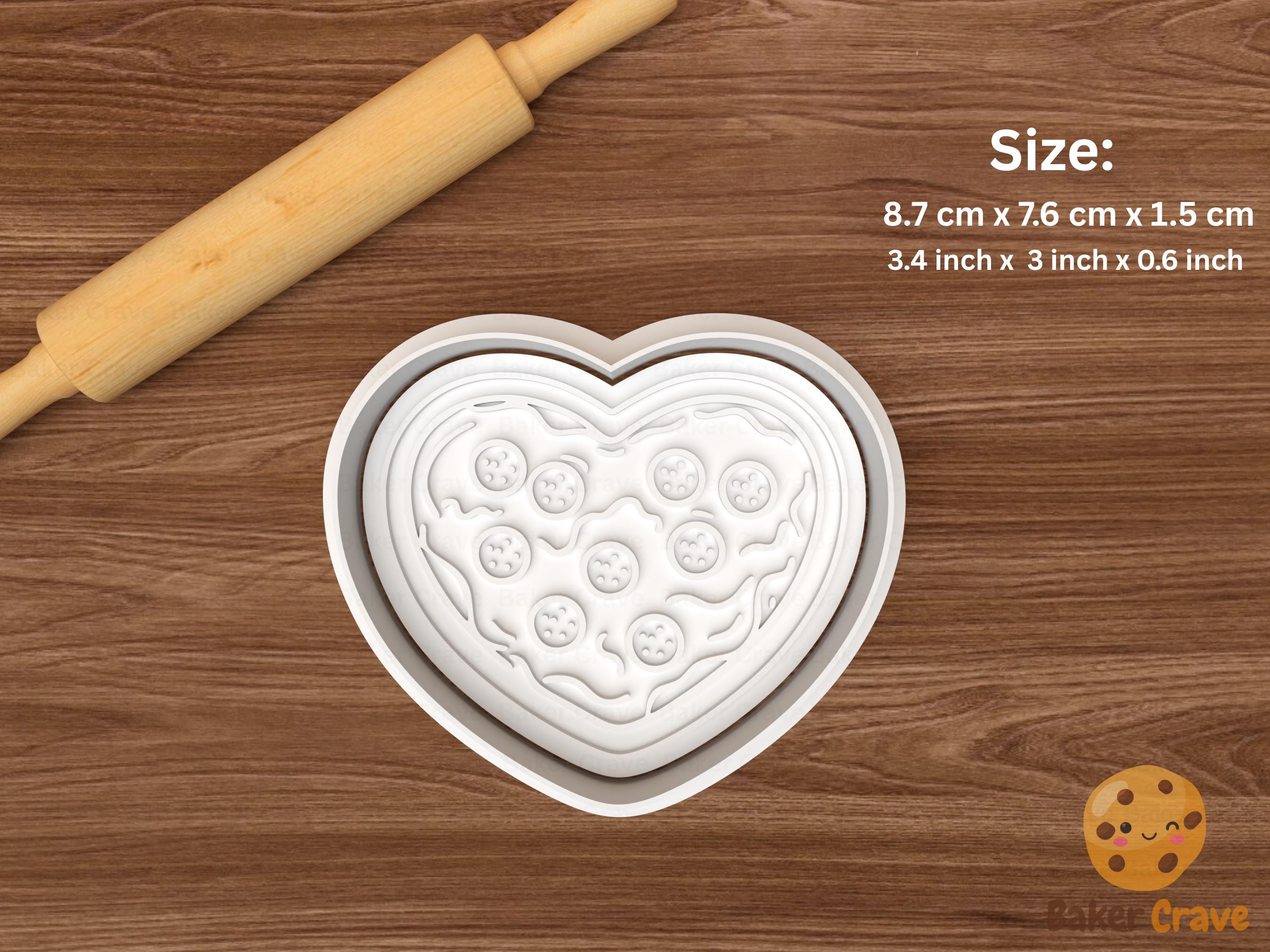 Valentine Heart Pizza Cookie Cutter Set STL File