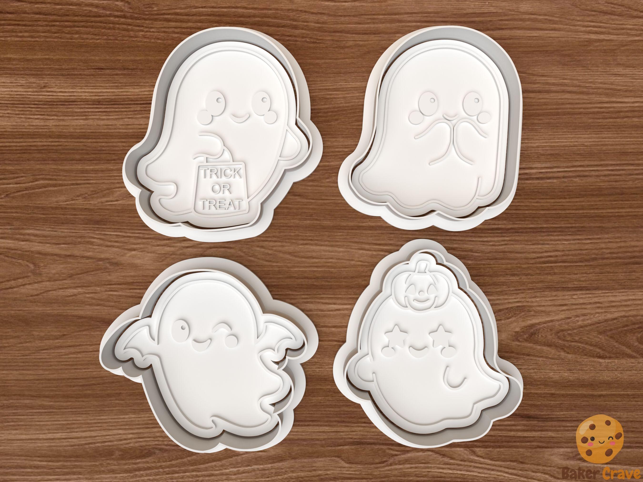 Kawaii Halloween Ghost Cookie Cutter Set STL File