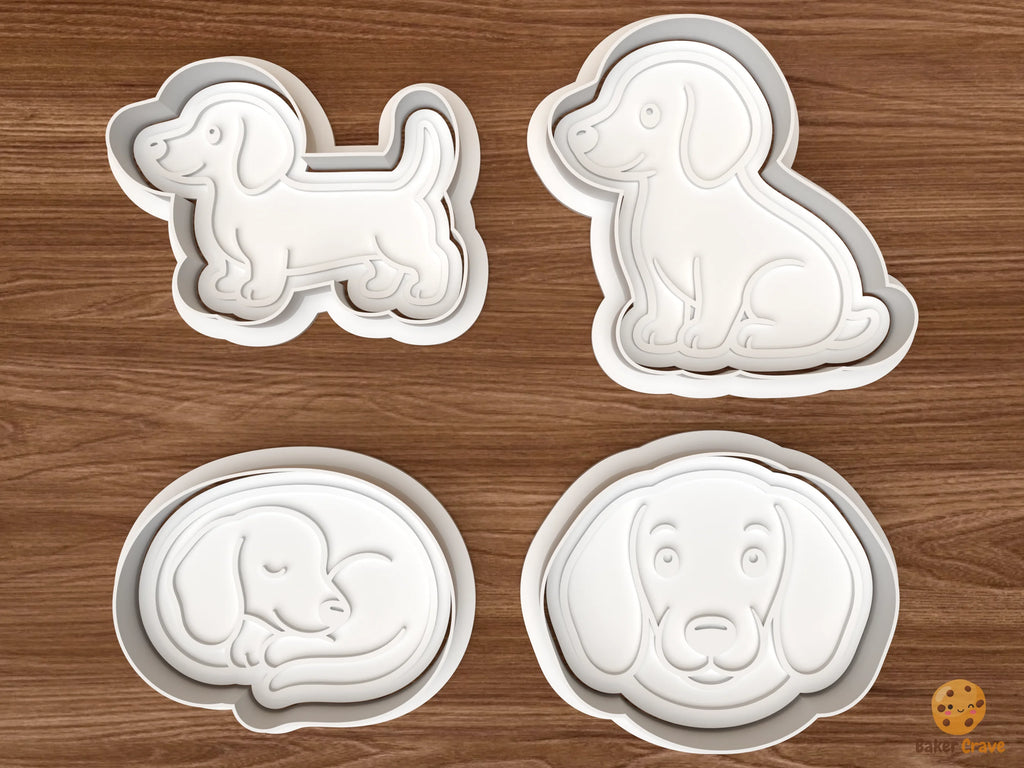 Dachshund Dog Cookie Cutter Set STL File - 01 set main