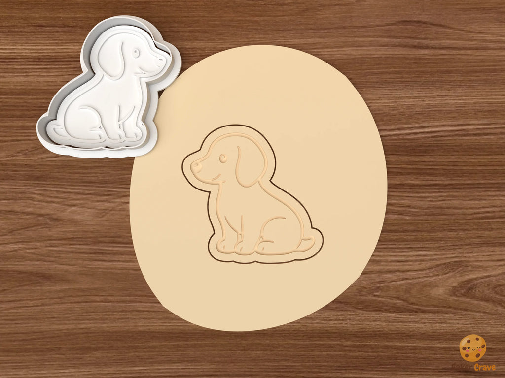 Dachshund Dog Cookie Cutter Set STL File - dough sitting dachshund dog