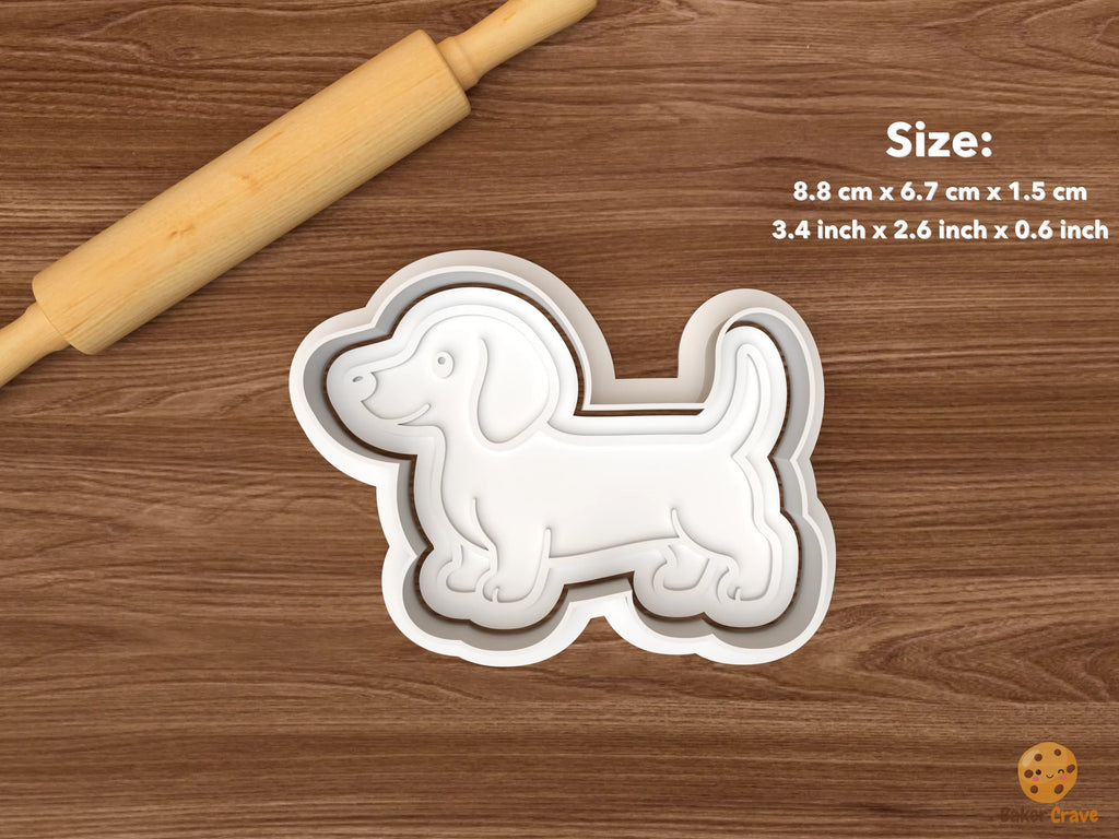 Dachshund Dog Cookie Cutter Set STL File - single standing dachshund dog