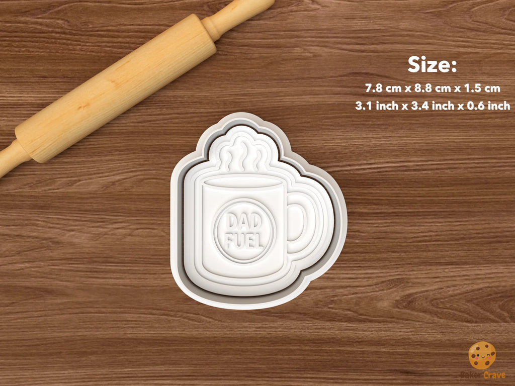 Dad Fuel Coffee Cookie Cutter Set STL File - single dad fuel mug