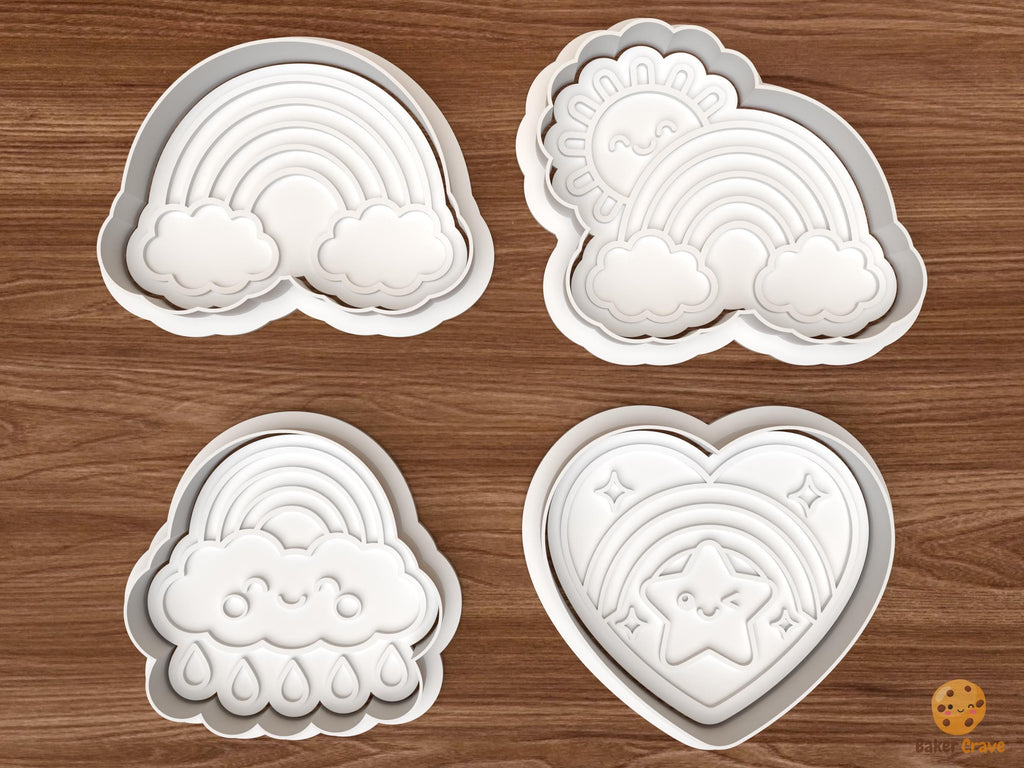 Kawaii Rainbow Cookie Cutter Set STL File