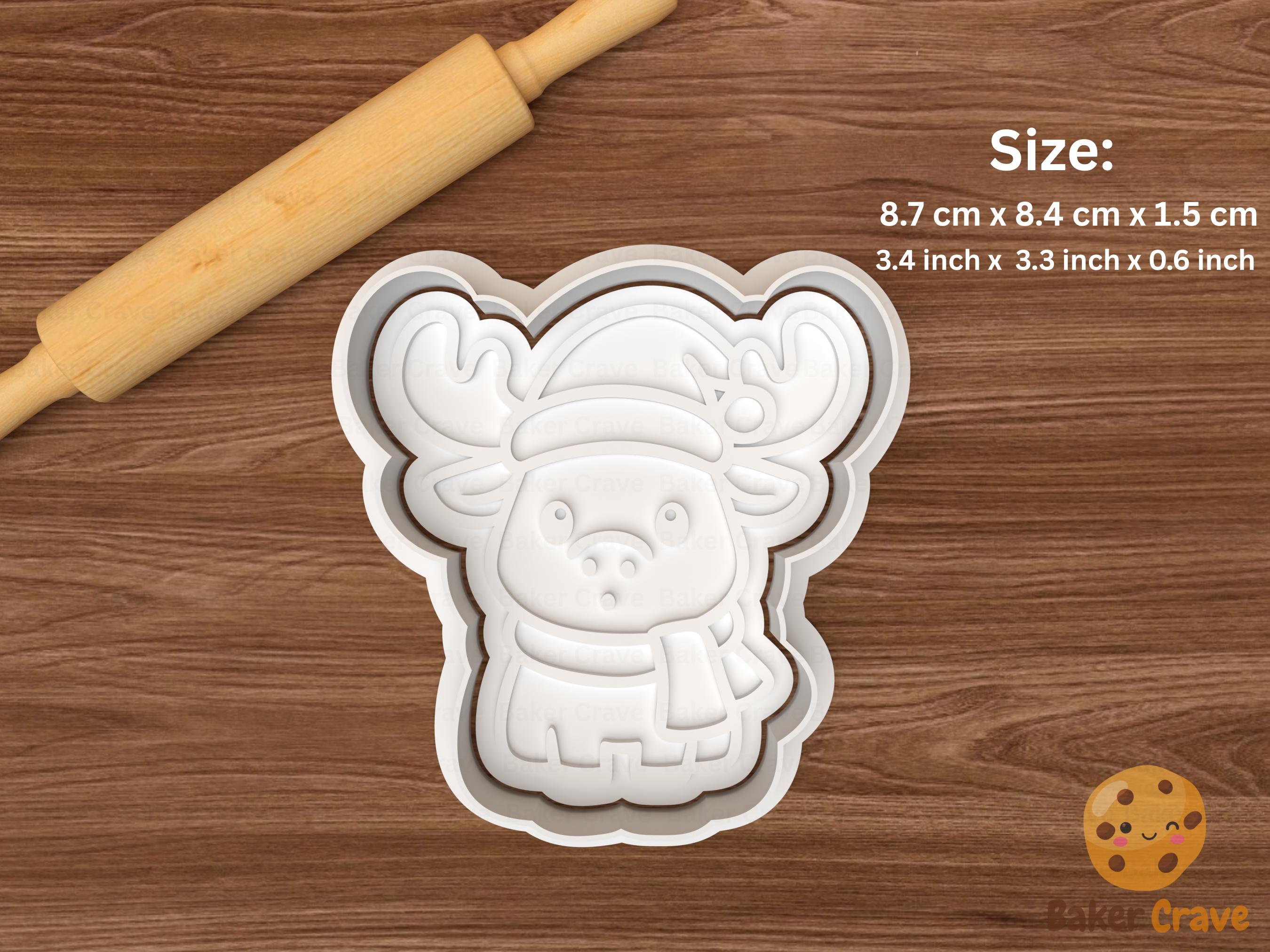 Christmas Kawaii Moose Cookie Cutter Set STL File
