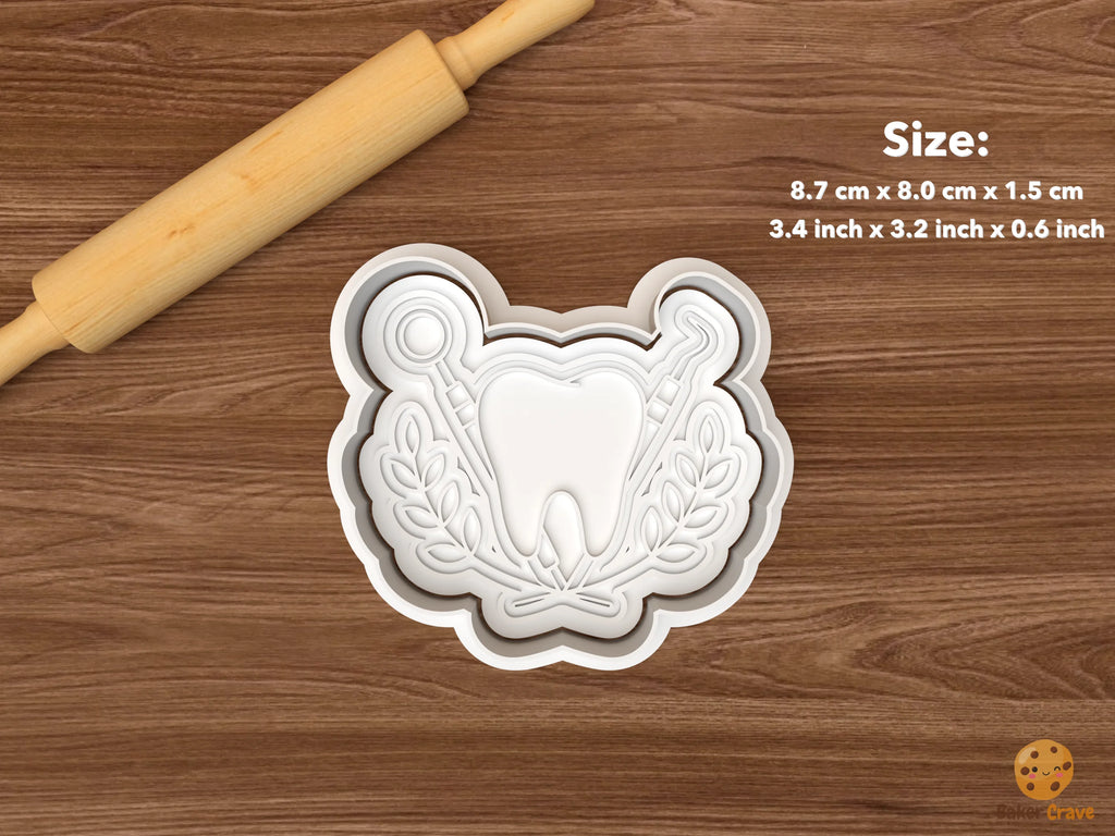 DDS Dental Graduation Cookie Cutter Set STL File - single tooth tools crest