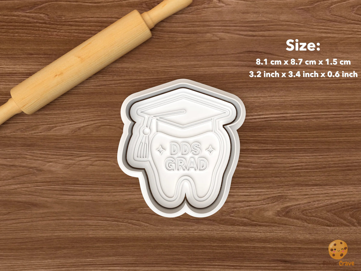 DDS Dental Graduation Cookie Cutter Set - single dds grad tooth