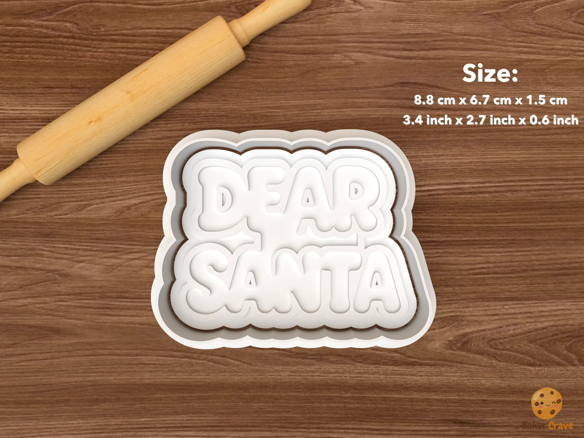 Dear Santa Christmas Words Cookie Cutter Set STL File