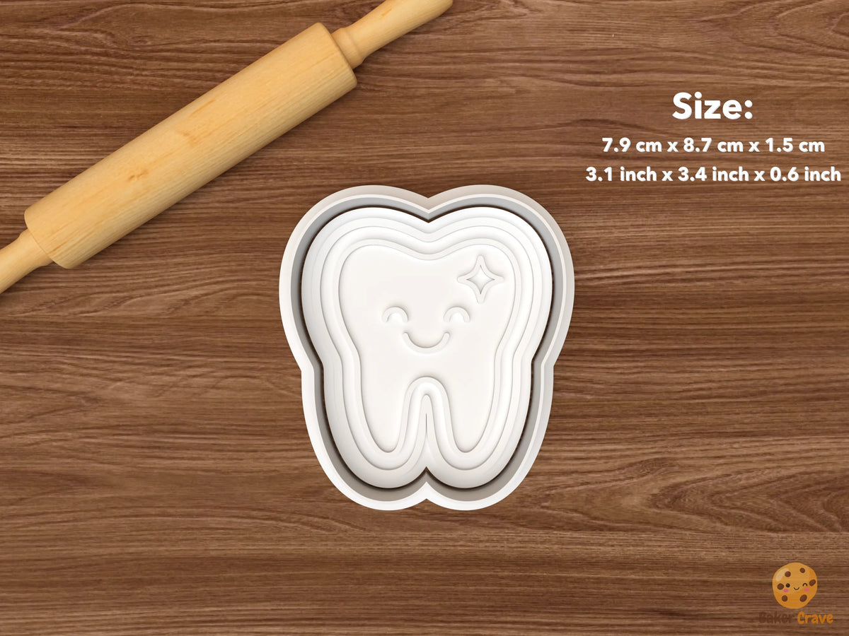 Dental Care Cookie Cutter Set STL File - single happy tooth