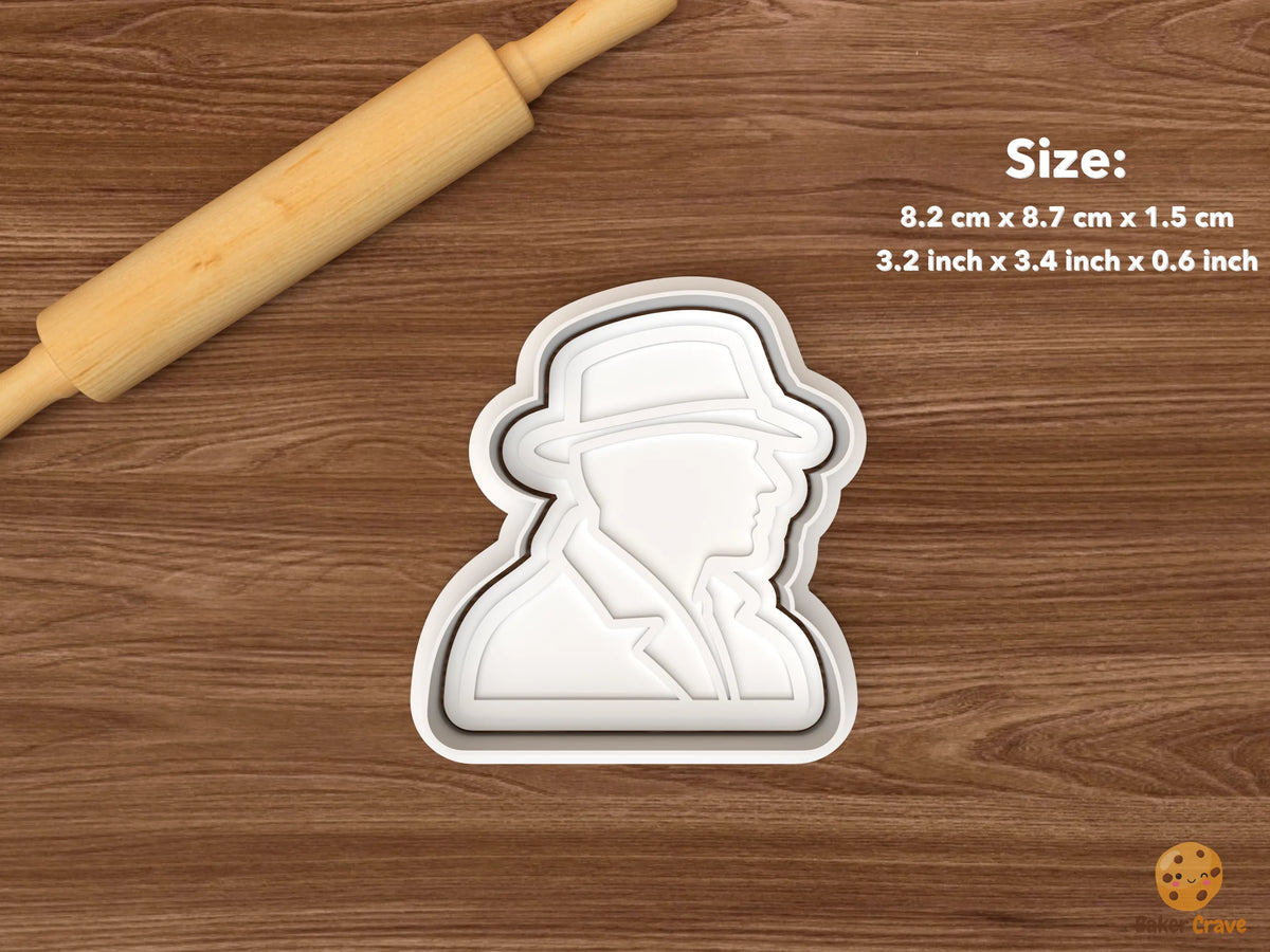 Detective Cookie Cutter Set STL File - single detective profile