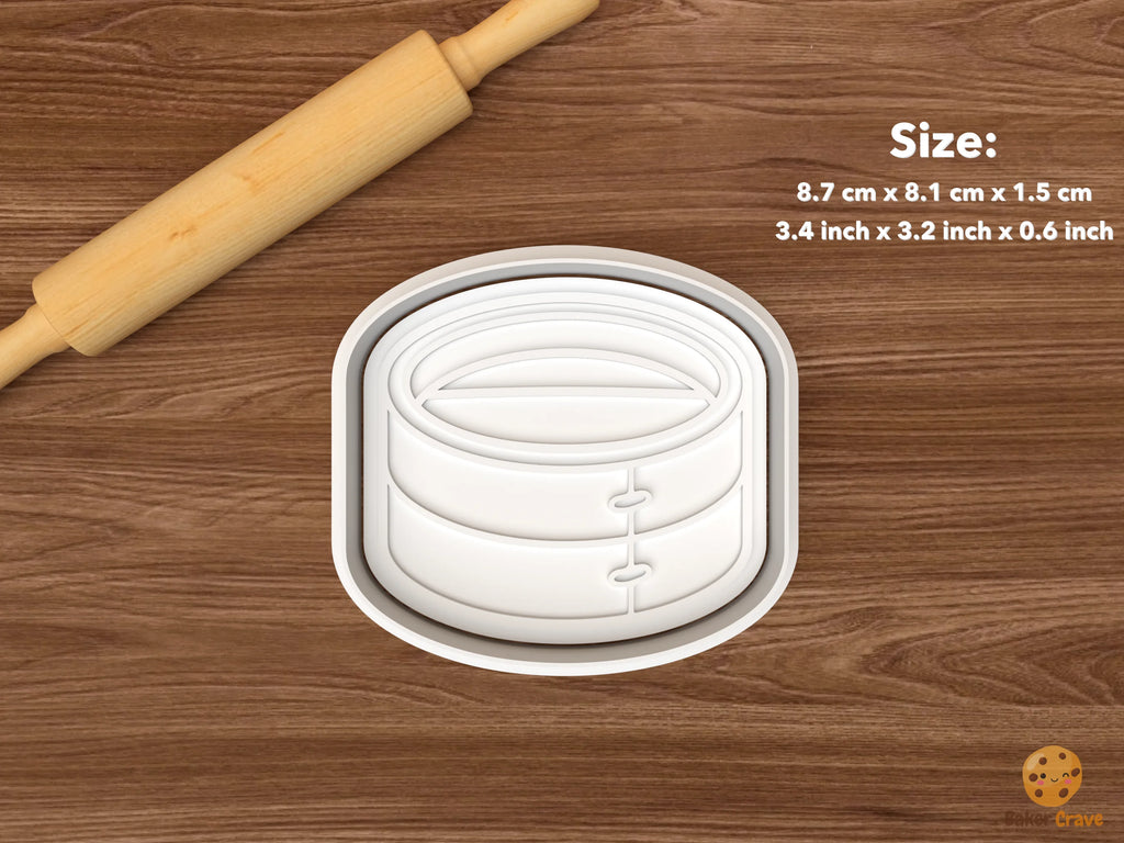 Dim Sum Brunch Cookie Cutter Set STL File - single bamboo steamer