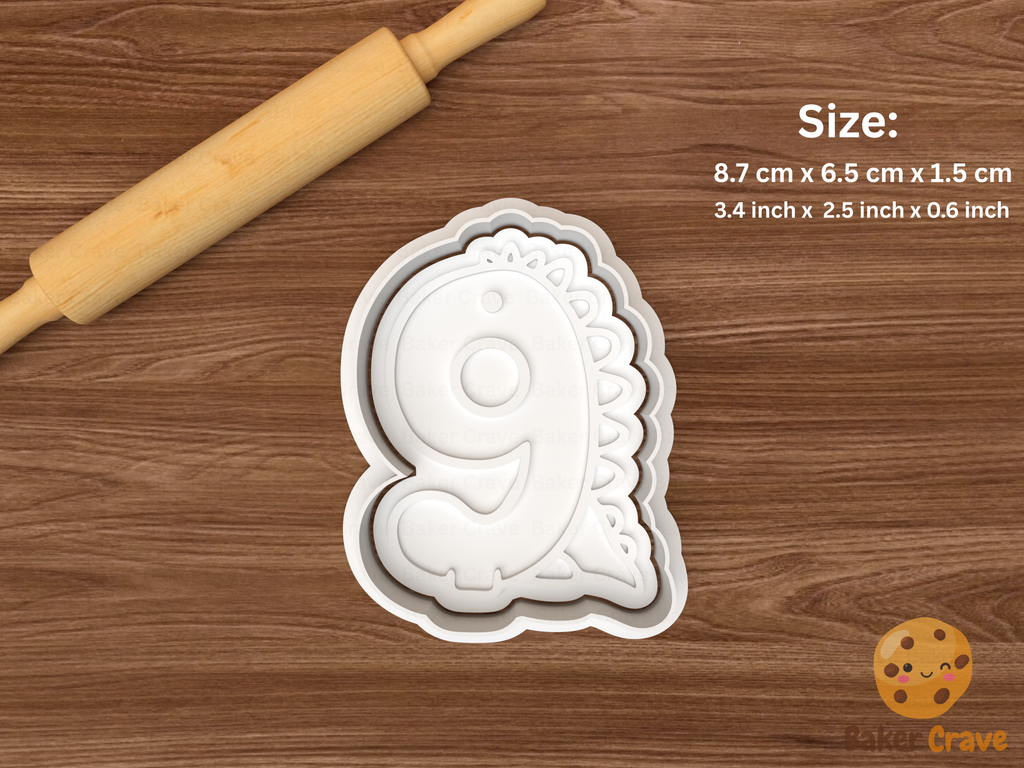 Dinosaur Numbers set Cookie Cutter Set STL File - dino010