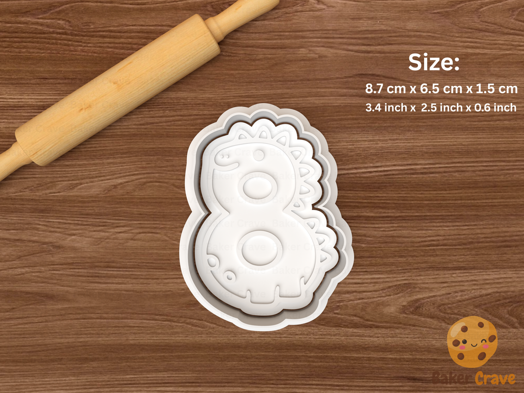 Dinosaur Numbers set Cookie Cutter Set STL File - dino09