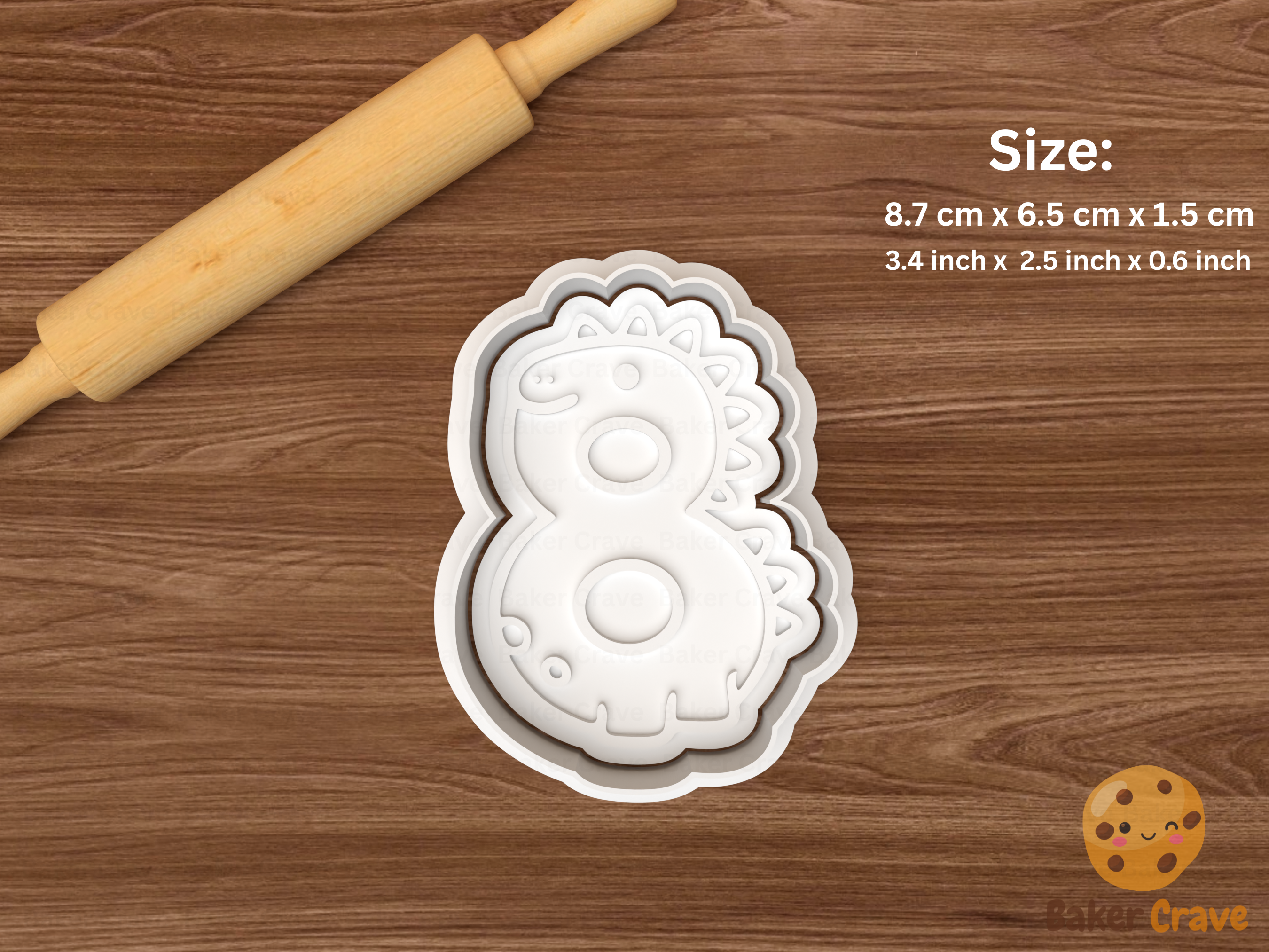 Dinosaur Numbers set Cookie Cutter Set STL File - dino09