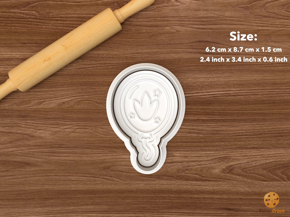 Dinosaur Birthday Cookie Cutter Set STL File - single dino footprint balloon