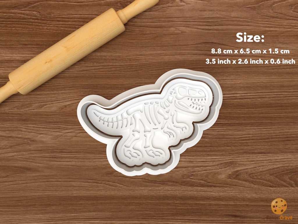 Dinosaur Fossil Cookie Cutter Set STL File - single t rex fossil