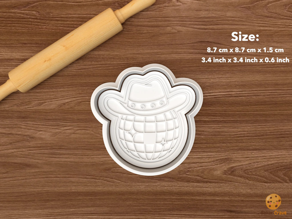 Disco Cowgirl Cookie Cutter Set STL File - single disco cowgirl ball