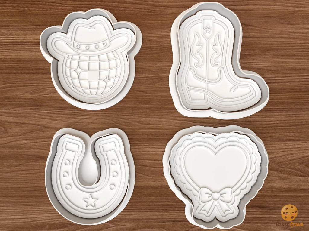 Disco Cowgirl Cookie Cutter Set STL File - 01 set main