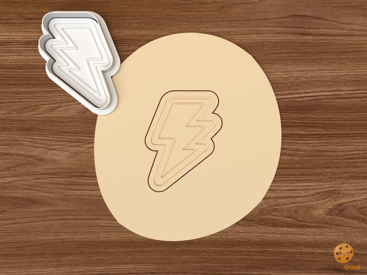 Disco Party Cookie Cutter Set - dough lightning bolt