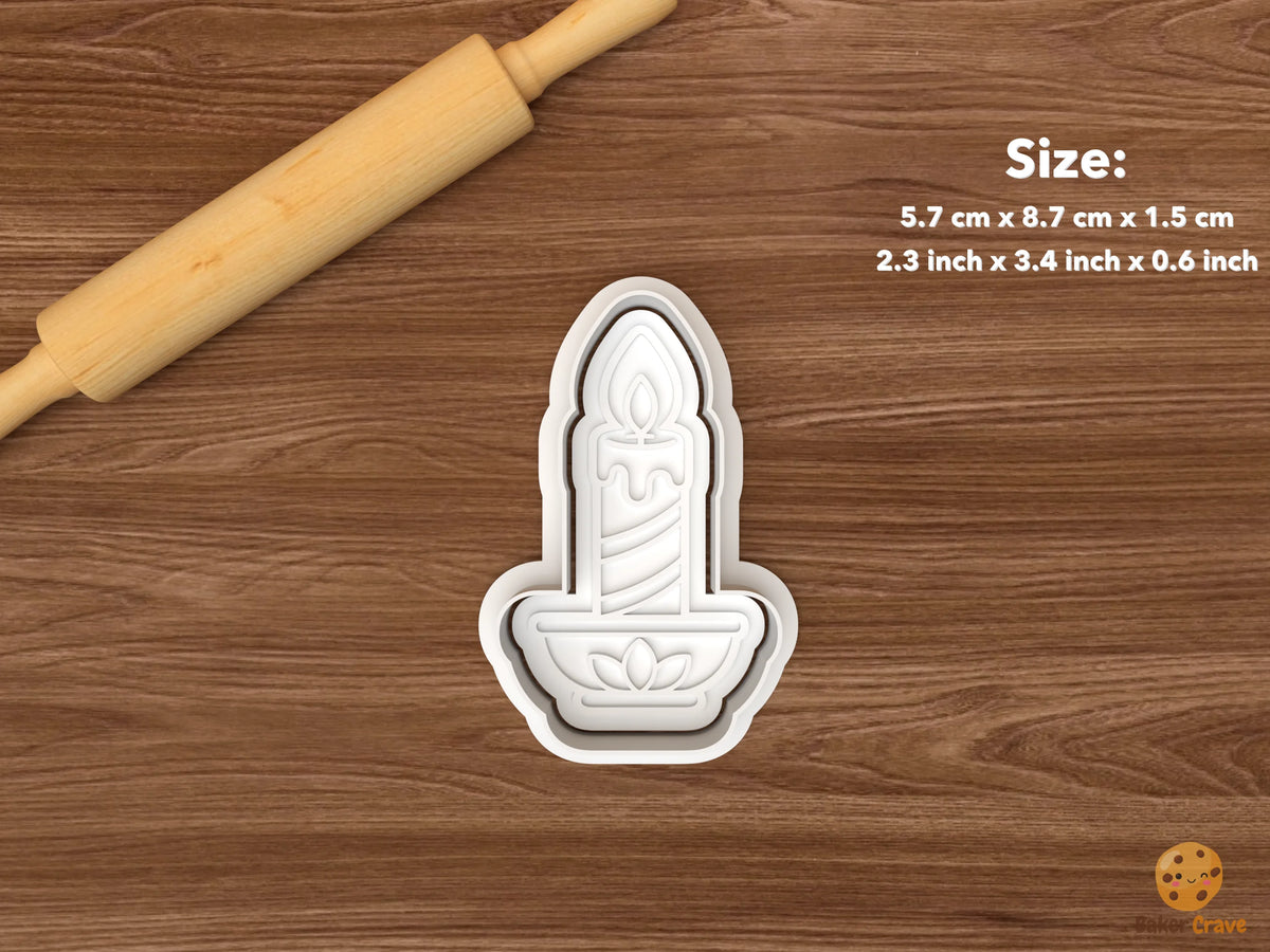 Diwali Celebration Cookie Cutter Set - single diwali candle