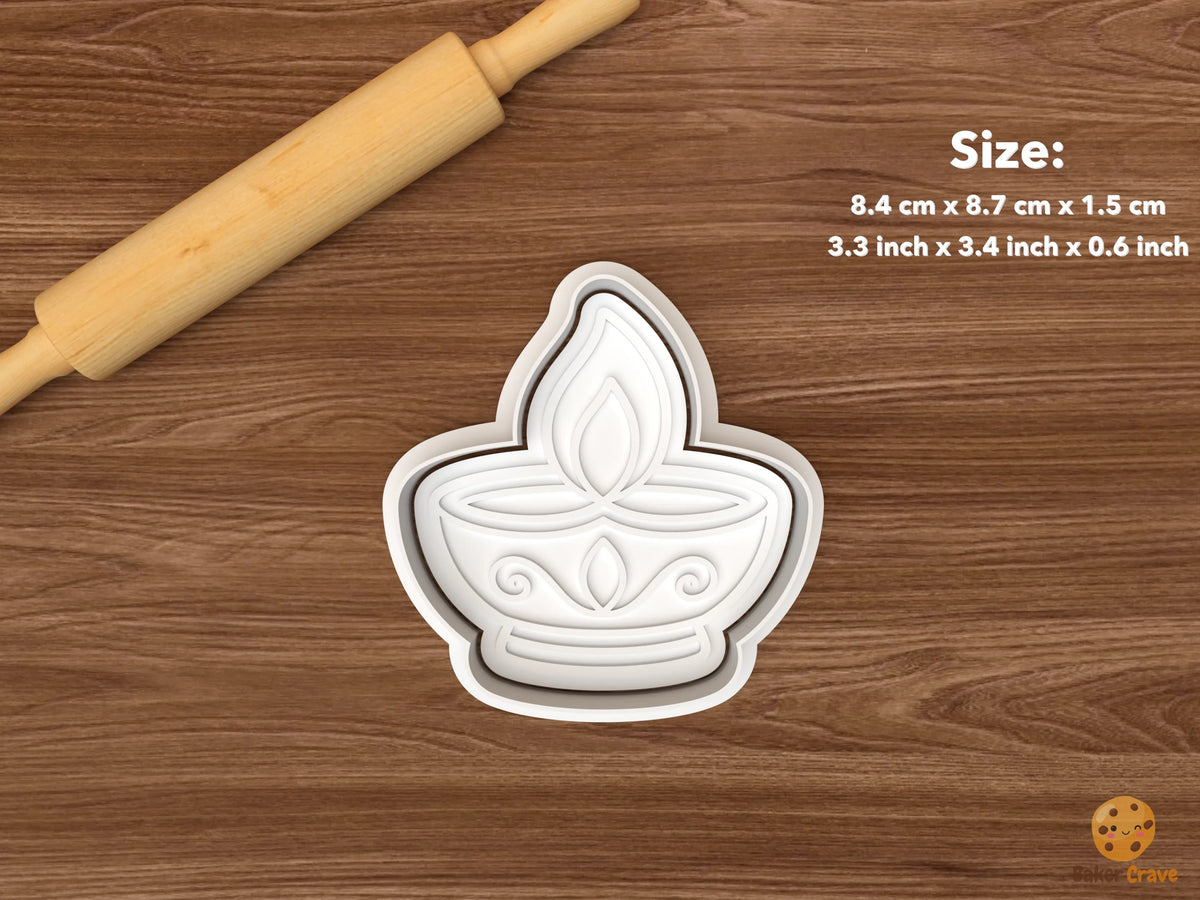 Diwali Festival Cookie Cutter Set - single diya lamp