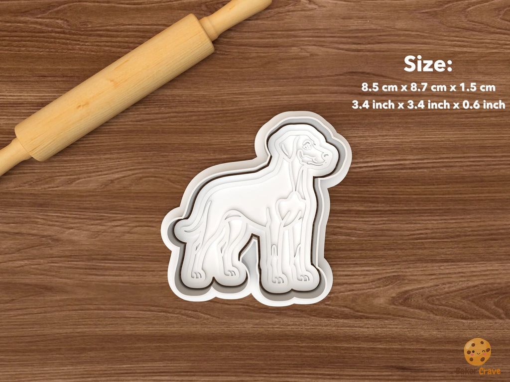 Doberman Dog Cookie Cutter Set STL File - single standing doberman dog