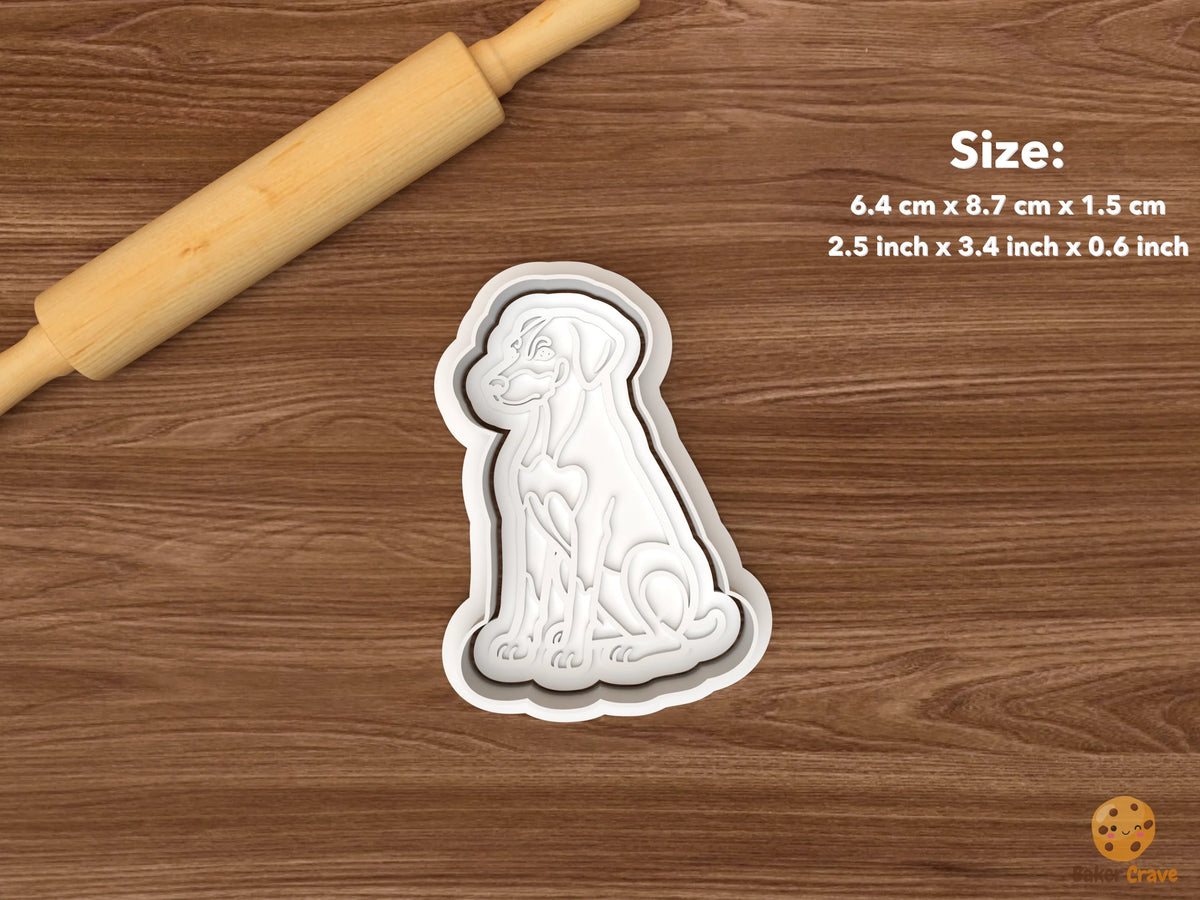 Doberman Dog Cookie Cutter Set - single sitting doberman dog