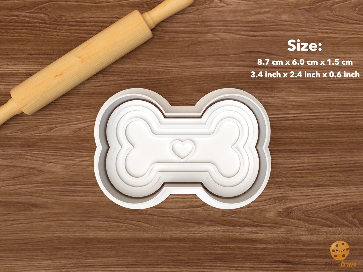 Dog Birthday Pawty Cookie Cutter Set STL File - single dog bone