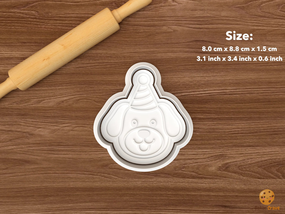 Dog Birthday Pawty Cookie Cutter Set STL File - single party puppy