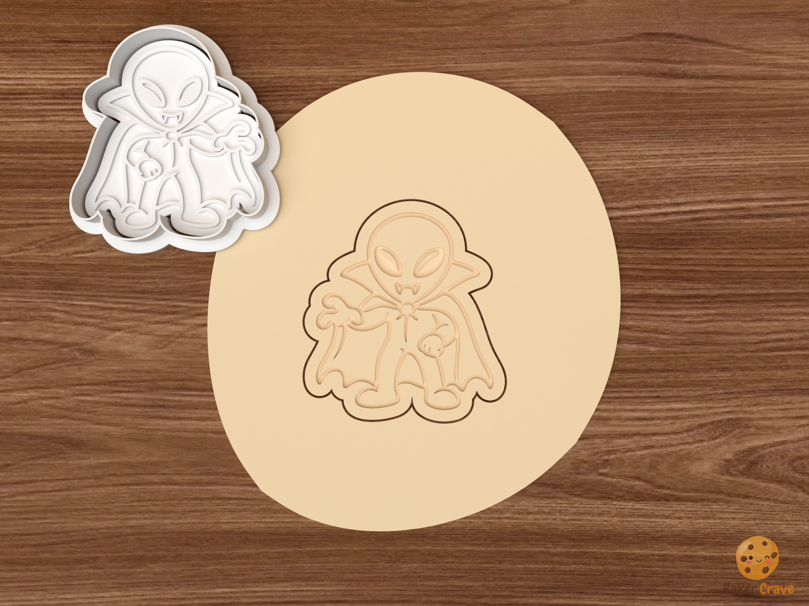 Halloween Alien Cookie Cutter Set STL File - dough alien vampire