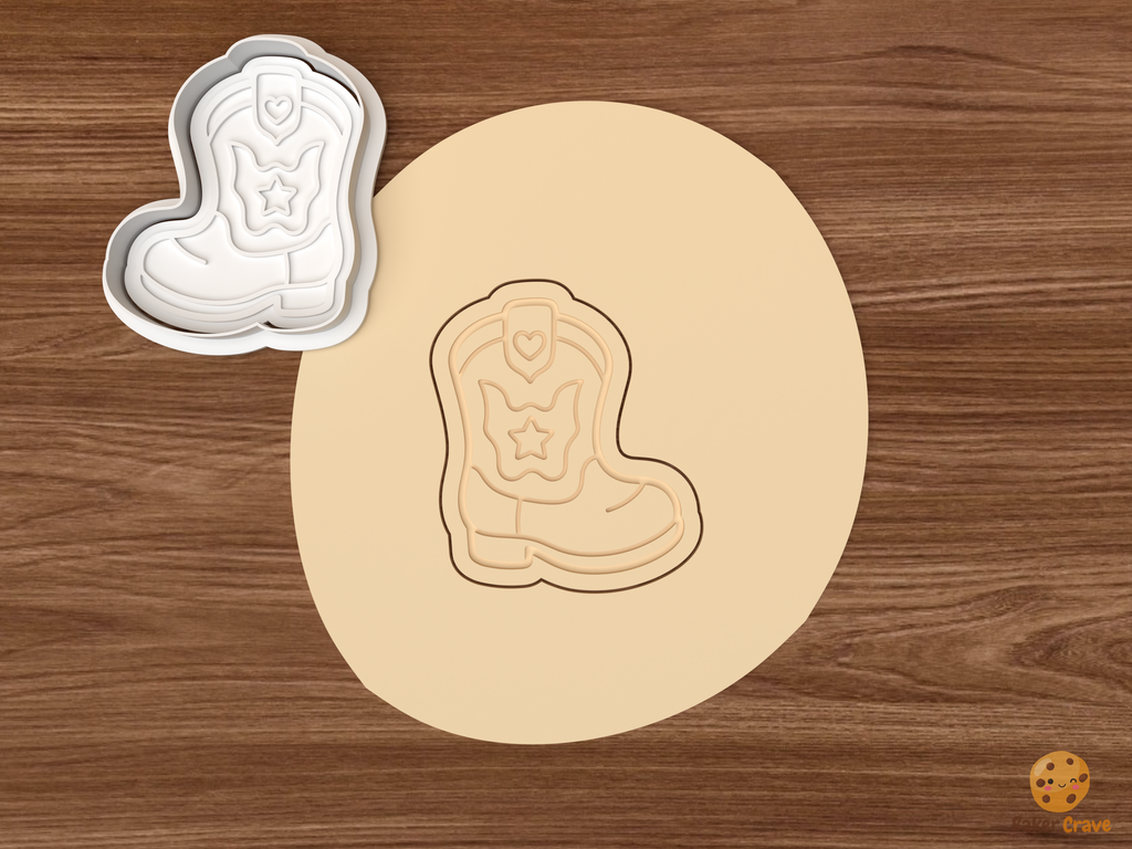 Western Baby Shower Cookie Cutter Set STL File - dough baby boot