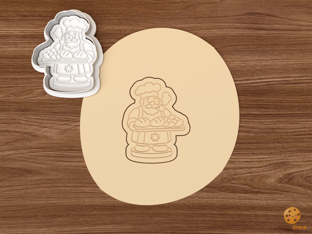 German Christmas Smoker Cookie Cutter Set STL File - dough baker smoker with bread tray