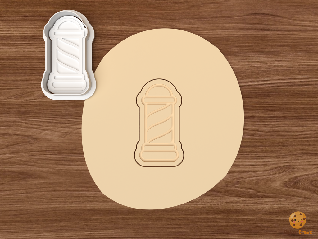Barber Beard Cookie Cutter Set STL File - dough barber pole