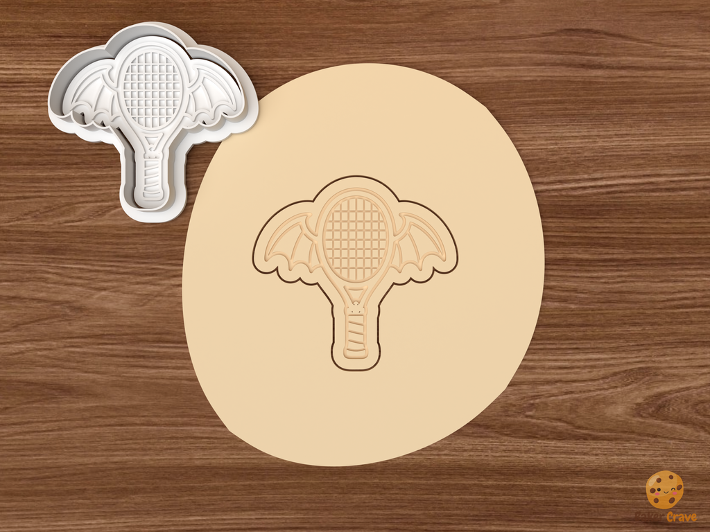 Halloween Tennis Cookie Cutter Set STL File - dough bat wing tennis racket