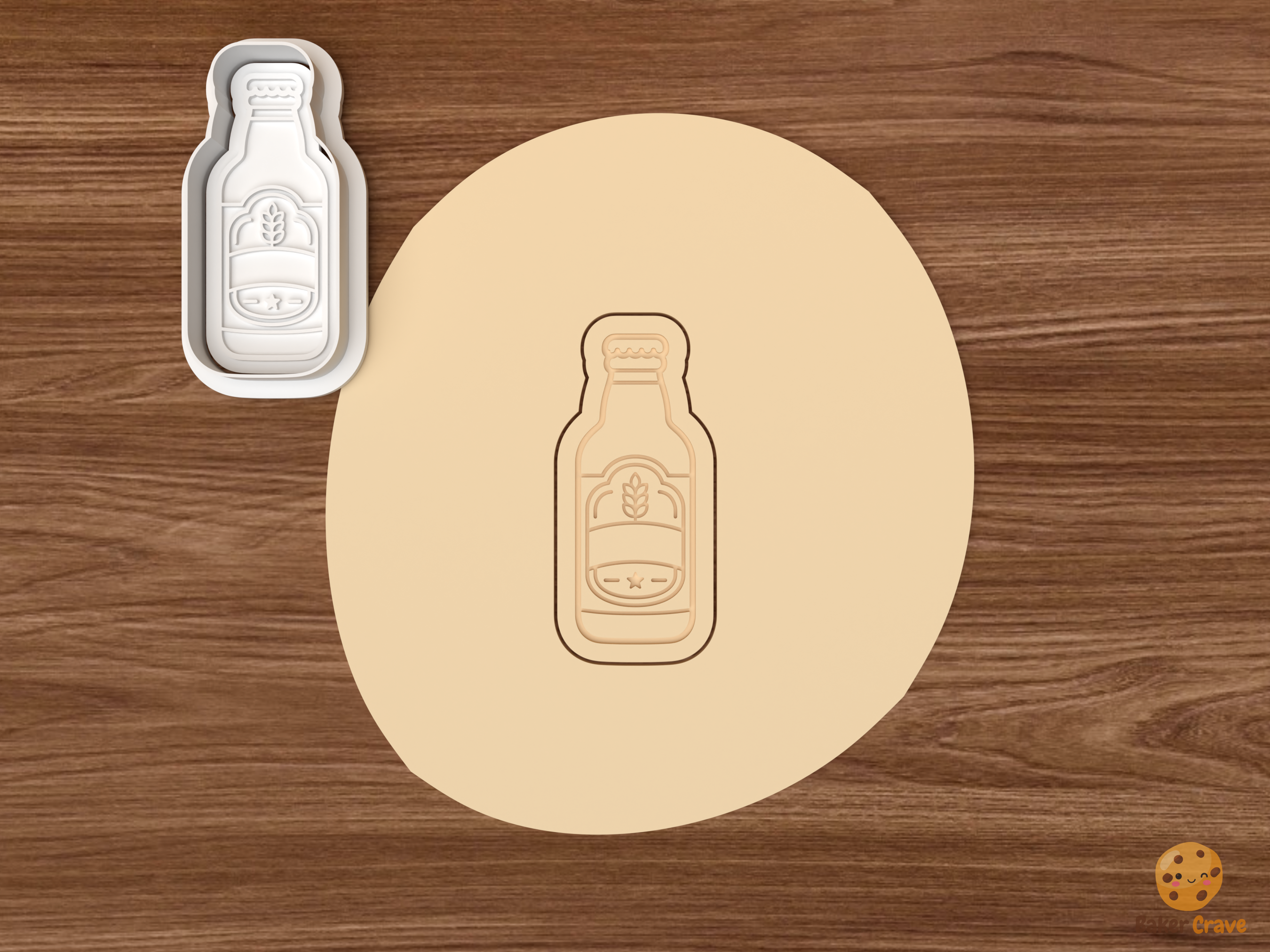 Beer & Cheers Dad Cookie Cutter Set STL File - dough beer bottle