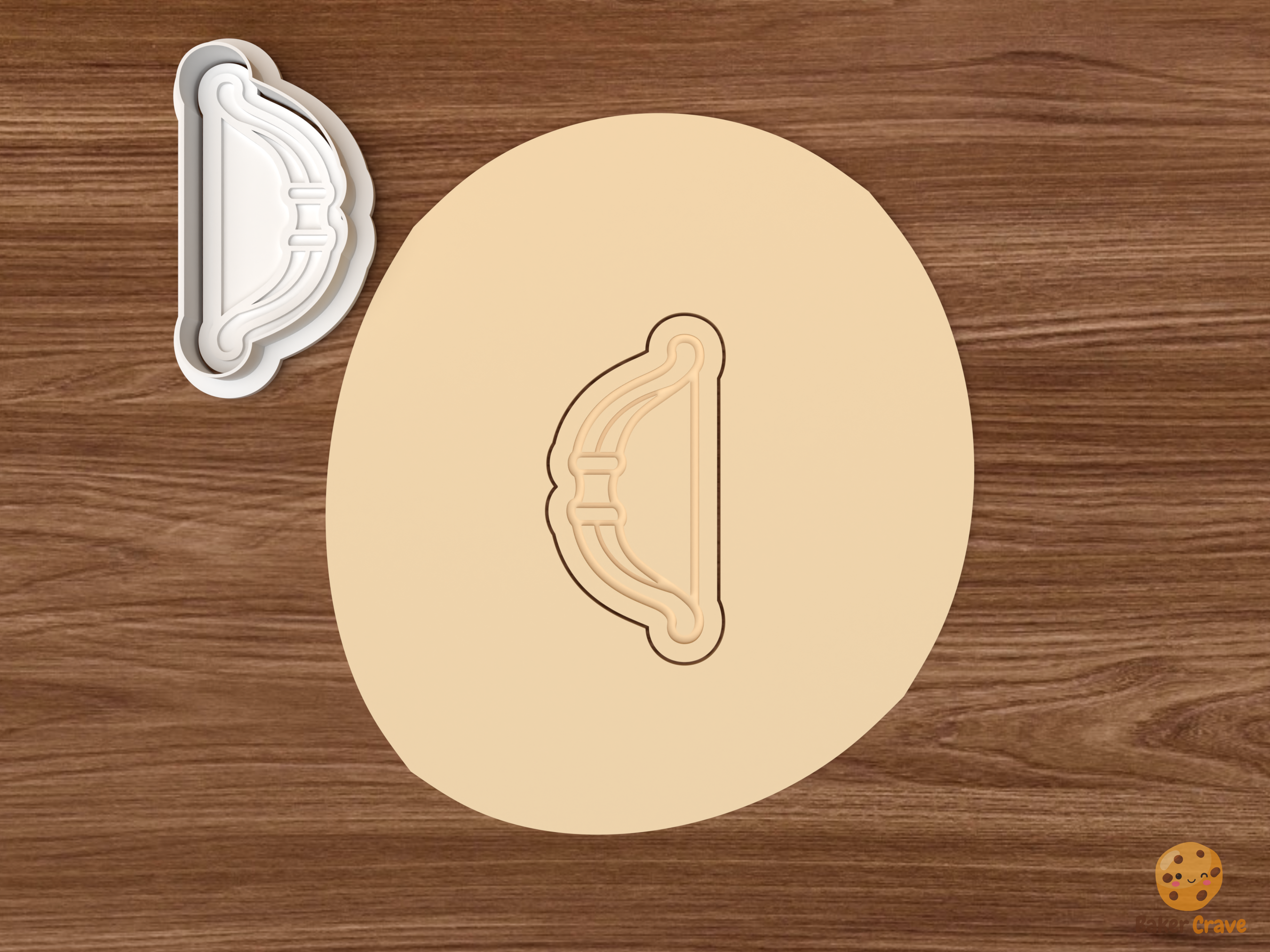 Archery Cookie Cutter Set STL File - dough bow