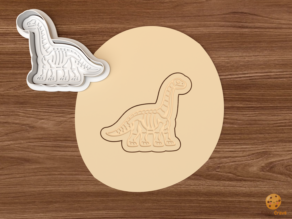 Dinosaur Fossil Cookie Cutter Set STL File - dough brachiosaurus fossil