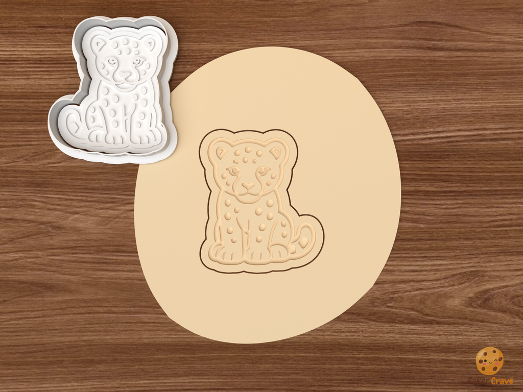 Cheetah Cookie Cutter Set STL File - dough cheetah cub